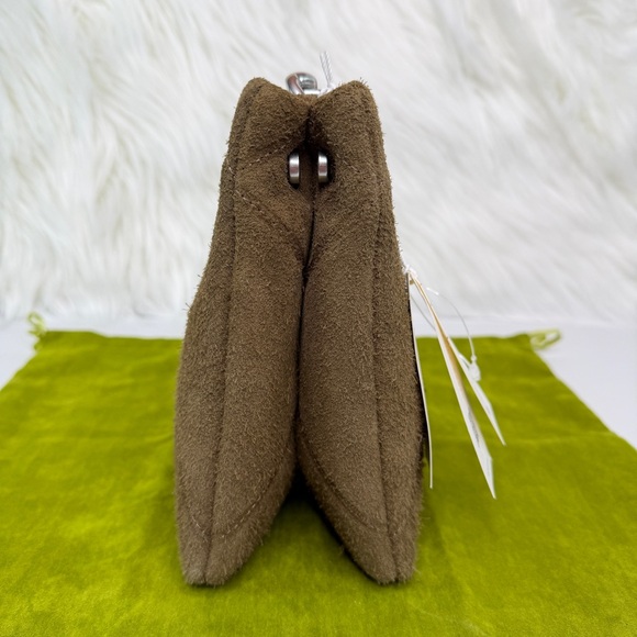 Tory Burch Kira Small Diamond-Quilted Suede Shoulder Bag - Deep Olive - Picture 3 of 11